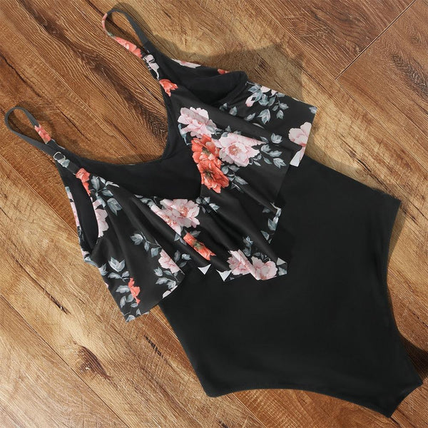 Leopard Bikini High Waist Bikini Animal Print Floral Swimsuit Ruffle Swimsuit Plus Size Swimwear Women Swimsuits for Women Two Piece Bathing Suits Ruffle Tops With High Waist Bottoms Bikini Sets For Teen Girls