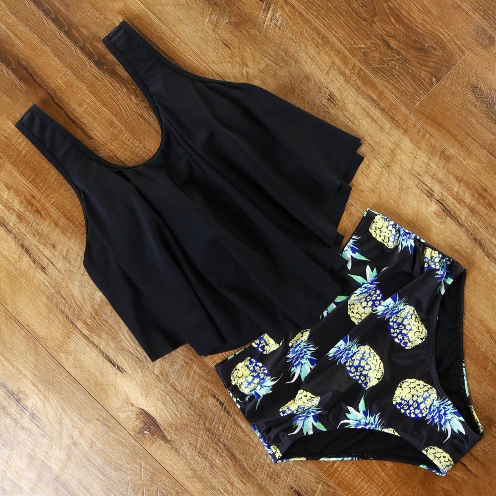 Leopard Bikini High Waist Bikini Animal Print Floral Swimsuit Ruffle Swimsuit Plus Size Swimwear Women Swimsuits for Women Two Piece Bathing Suits Ruffle Tops With High Waist Bottoms Bikini Sets For Teen Girls