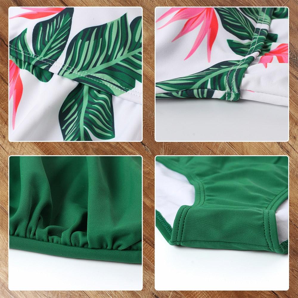 Leopard Bikini High Waist Bikini Animal Print Floral Swimsuit Ruffle Swimsuit Plus Size Swimwear Women Swimsuits for Women Two Piece Bathing Suits Ruffle Tops With High Waist Bottoms Bikini Sets For Teen Girls