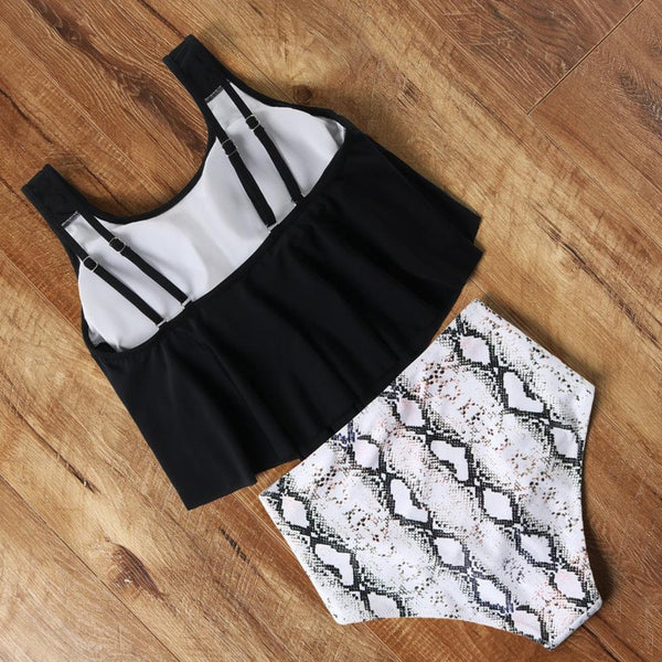 Leopard Bikini High Waist Bikini Animal Print Floral Swimsuit Ruffle Swimsuit Plus Size Swimwear Women Swimsuits for Women Two Piece Bathing Suits Ruffle Tops With High Waist Bottoms Bikini Sets For Teen Girls