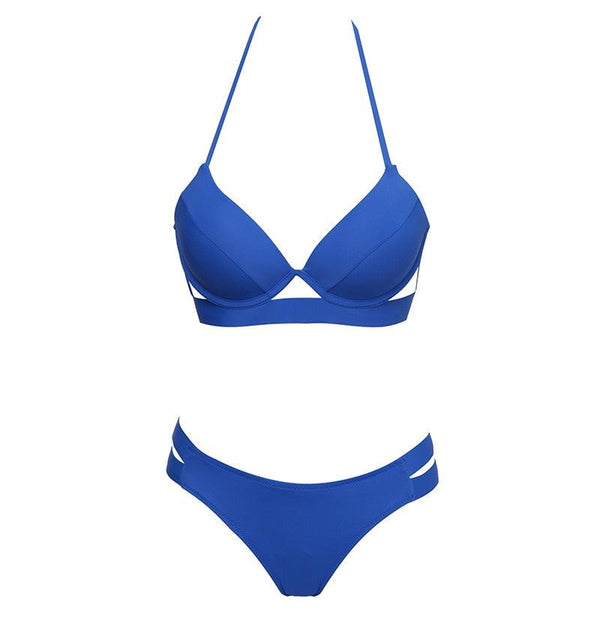 Leopard Bikinis Women Summer Swimsuit Strapless Bandage Bathing Suits Women's Halter Triangle Bikini Bottom Soft Two Piece Swimsuits Low Waist Push Up Bikini Set Swimwear