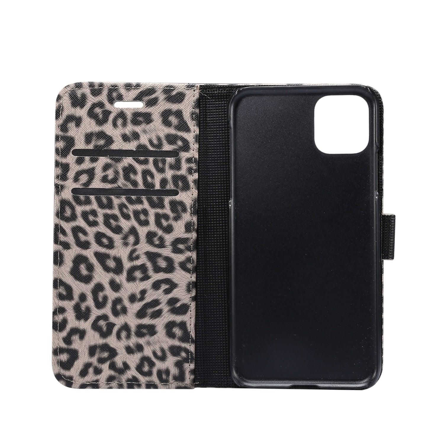 Leopard Print PU Leather Flip Cover Wallet Kickstand Feature with Card Slots Holder Magnetic Clasp Case For iPhone 14 13 12 11 Pro Max Mini 8 Plus 7 X XS XR SE Leather Leopard Flip Cover Luxury Wallet Phone Case