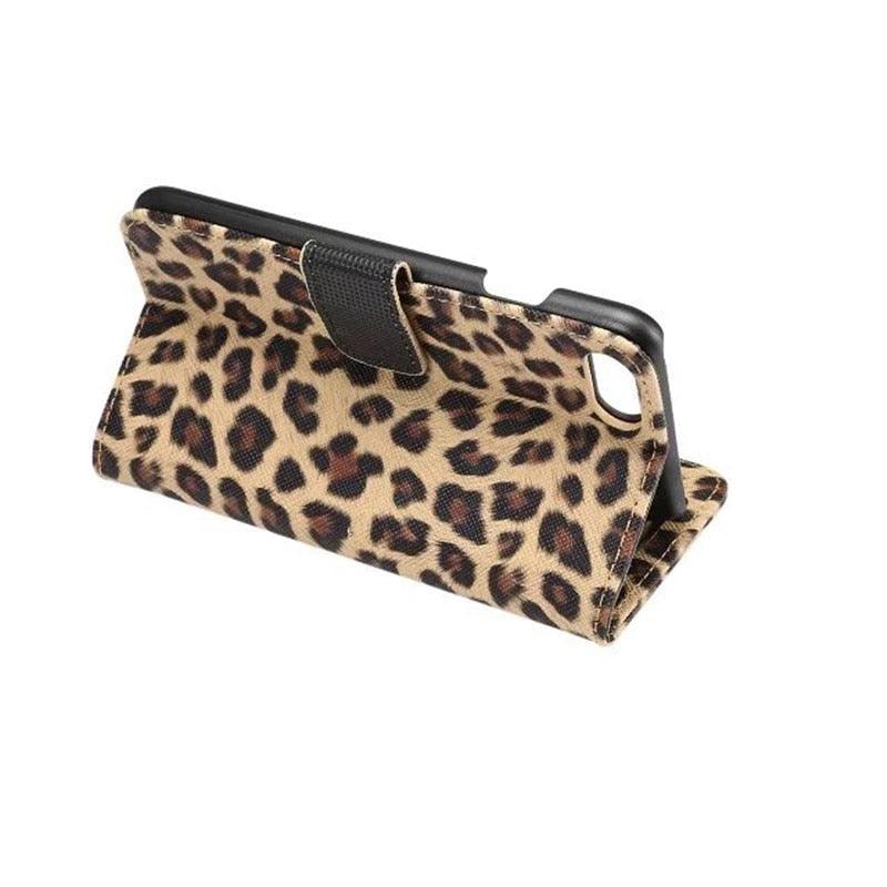 Leopard Print PU Leather Flip Cover Wallet Kickstand Feature with Card Slots Holder Magnetic Clasp Case For iPhone 14 13 12 11 Pro Max Mini 8 Plus 7 X XS XR SE Leather Leopard Flip Cover Luxury Wallet Phone Case