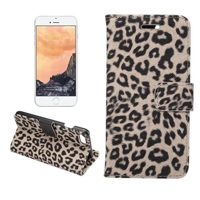 Leopard Print PU Leather Flip Cover Wallet Kickstand Feature with Card Slots Holder Magnetic Clasp Case For iPhone 14 13 12 11 Pro Max Mini 8 Plus 7 X XS XR SE Leather Leopard Flip Cover Luxury Wallet Phone Case