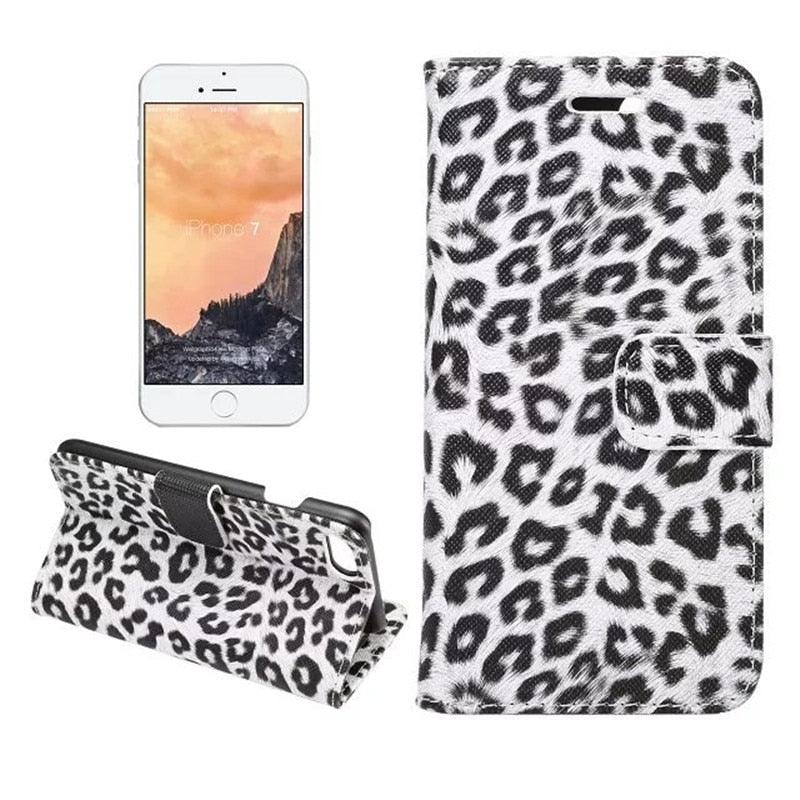 Leopard Print PU Leather Flip Cover Wallet Kickstand Feature with Card Slots Holder Magnetic Clasp Case For iPhone 14 13 12 11 Pro Max Mini 8 Plus 7 X XS XR SE Leather Leopard Flip Cover Luxury Wallet Phone Case