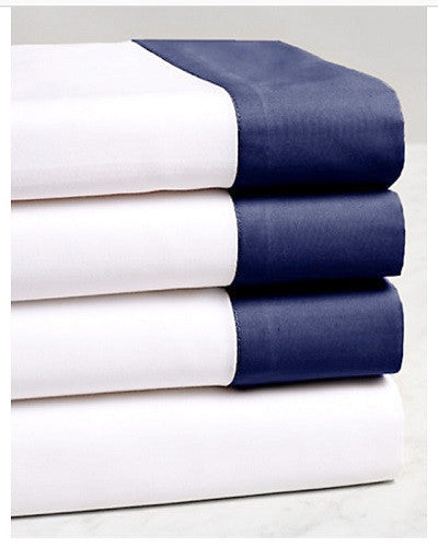 400TC Liaison Collection Flat Sheet Navy MONTAGUE & CAPULET
