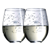 Set of 2 Zodiac Sign Wine Glasses with 2 Wooden Coasters by The Wine Savant - Astrology Drinking Glass Set with Etched Constellation Tumblers for Juice, Water Home Bar Horoscope Gifts 18oz (Libra)