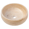 Light Beige Travertine Natural Stone Vessel Sink Polished 16x6 - 3-4 Weeks / (D)16" (H)6" / Polished