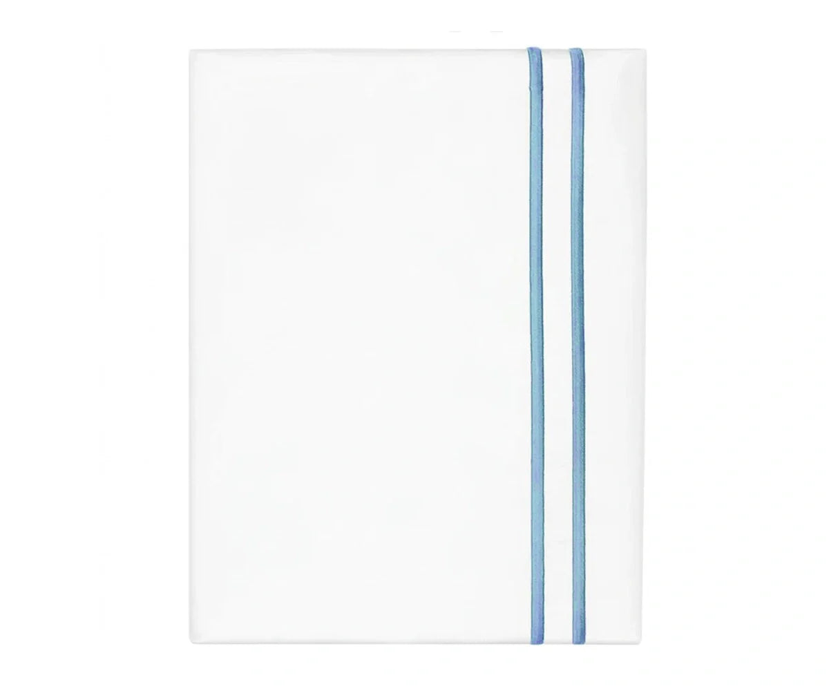 Cotton Flat Sheet - Line Embroidery