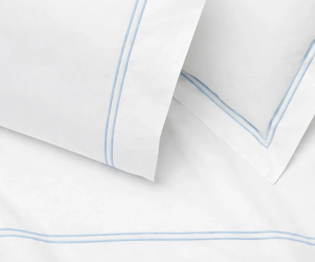 Cotton Flat Sheet - Line Embroidery