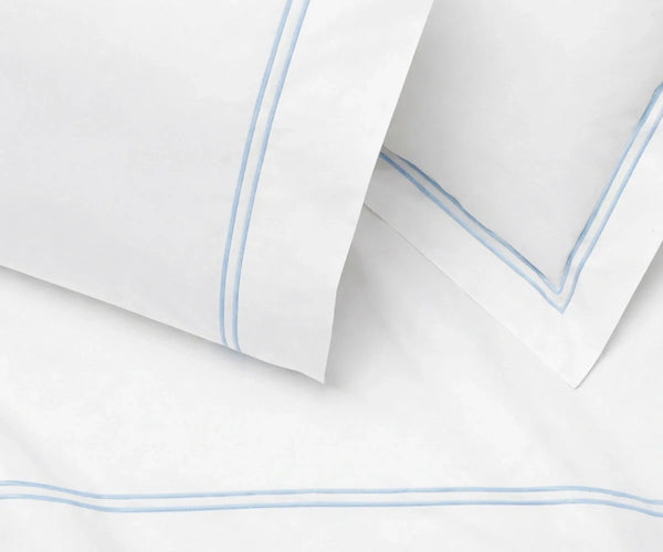 Cotton Flat Sheet - Line Embroidery
