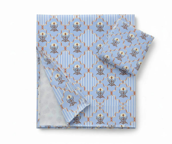 Printed Linen Sheet Set – 100% Linen Bedding