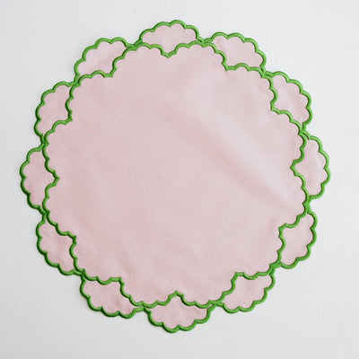 CRESSIDA LIGHT PINK ROUND FABRIC PLACEMAT (Set Of 4)