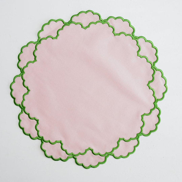 CRESSIDA LIGHT PINK ROUND FABRIC PLACEMAT (Set Of 4)