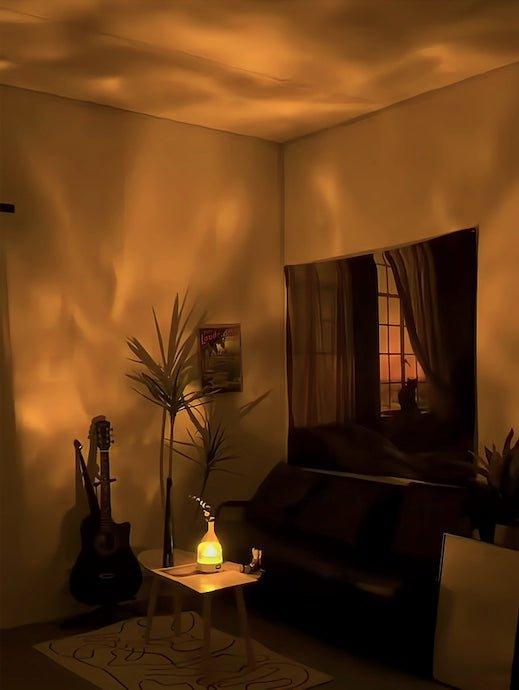 Light Theatre: Ambient Light With Stereo Speaker, Ripple Sunset Aurora Projector All-in-1