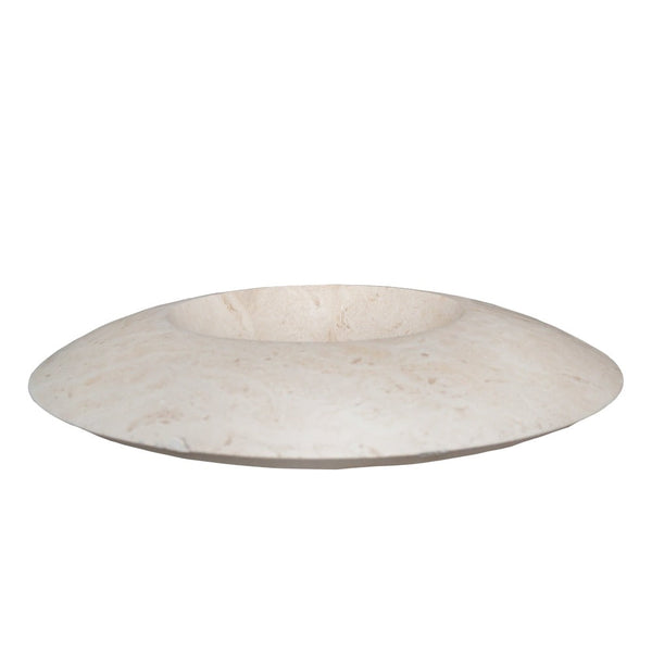 Light Travertine Natural Stone UFO Shape Sink Honed and Filled (D)21
