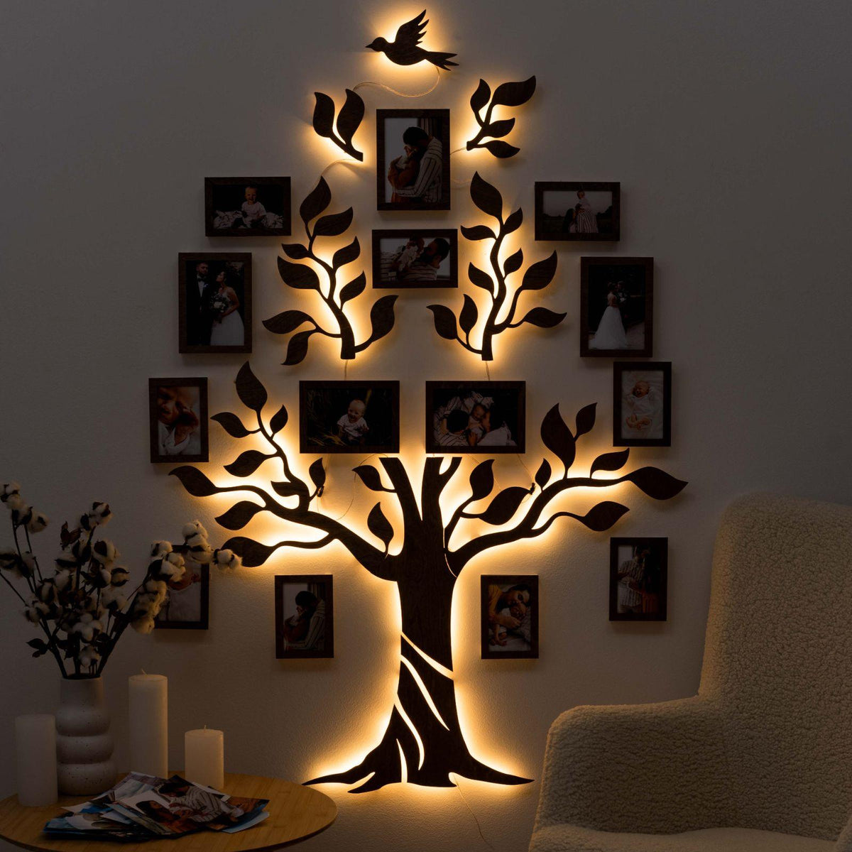 Wooden Led Family Tree - Nova