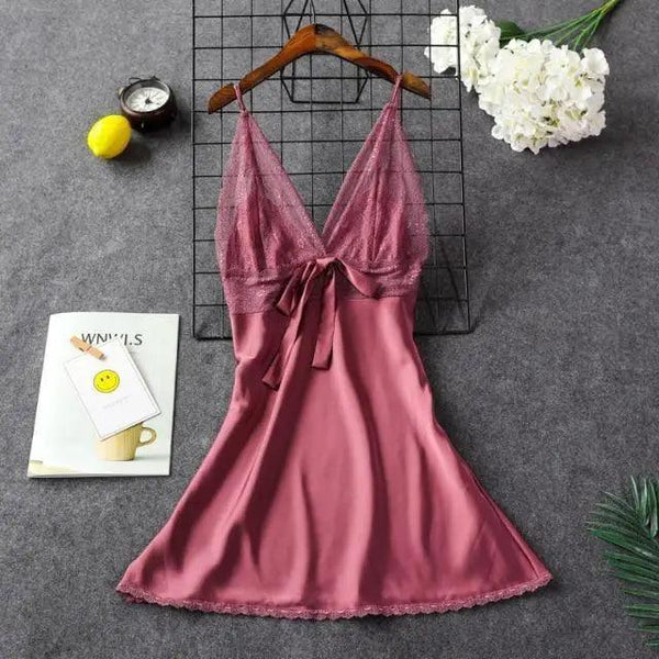 Lightweight Pink Women Sleepwear Classic Design Silk Bathrobe Lace Trim Bridesmaid Bride Party Robes