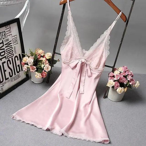 Lightweight Pink Women Sleepwear Classic Design Silk Bathrobe Lace Trim Bridesmaid Bride Party Robes