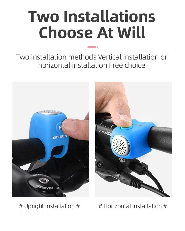 Lightweight Portable Bicycle Bell Electric Horn Mountain Bike Bell Accessories 90dB Cycling Handlebar Silica Gel Shell Electric Cycling Bells Water Resistant Cycling Bells Horn Loud Bicycle Horns Bicycle Accessories