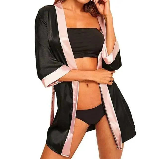 Lightweight Soft Women Comfortable Bathrobes Elegant Design Vintage Ladies Nightwear Ladies Sleepwear