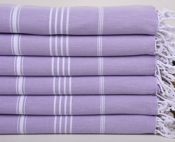 Lilac Monaco Turkish Towel – Lightweight Quick Dry Beach & Bath Towel, Luxury Turkish Cotton Spa Towel, Travel & Pool Towel