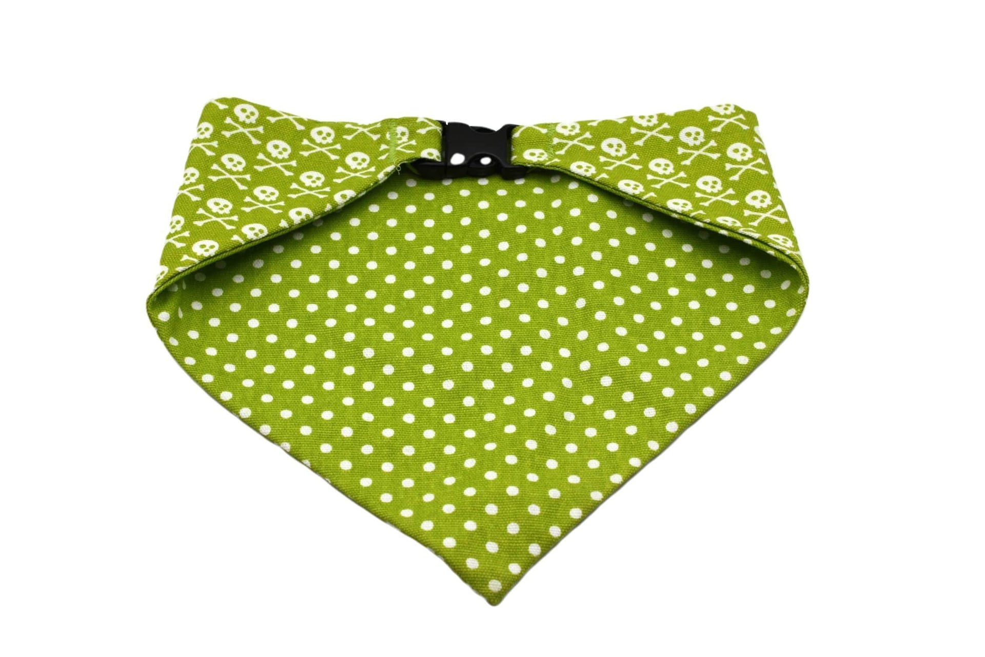 Lime Green Skull Reversible Dog Bandana - Gifts for You 'n Me