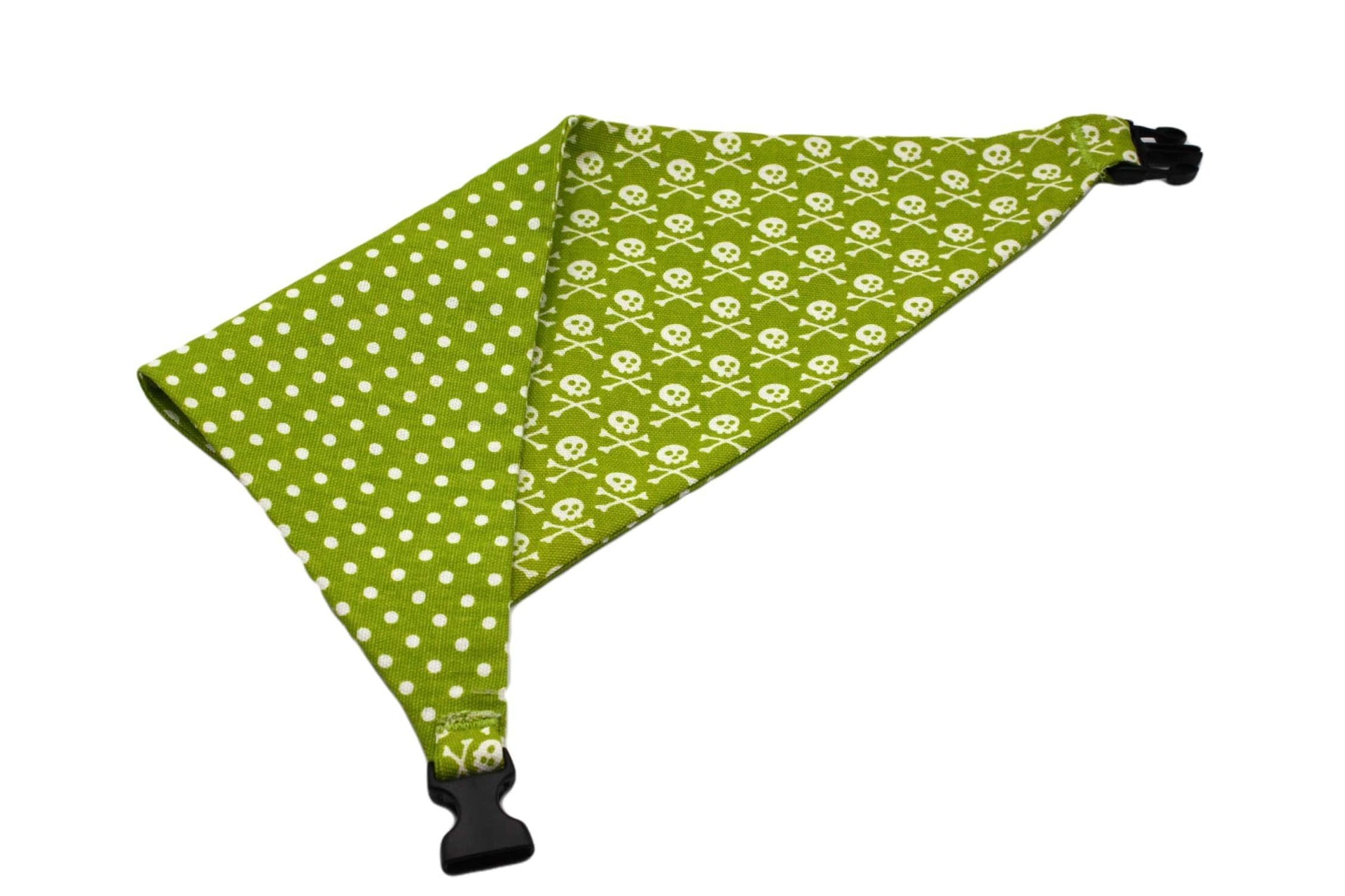 Lime Green Skull Reversible Dog Bandana - Gifts for You 'n Me