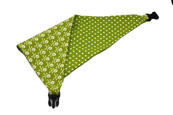 Lime Green Skull Reversible Dog Bandana - Gifts for You 'n Me