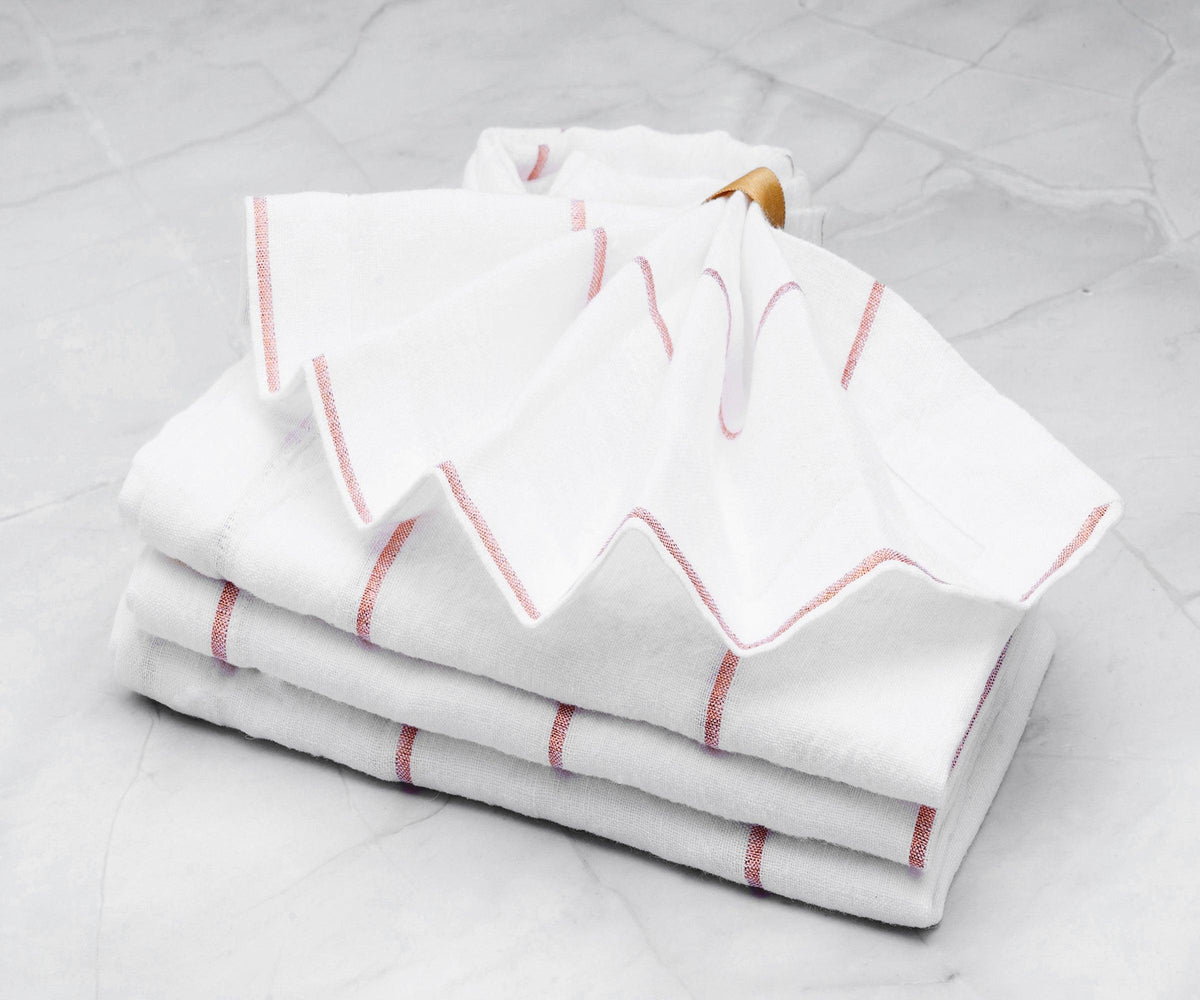 Metallic Thread Linen Napkins