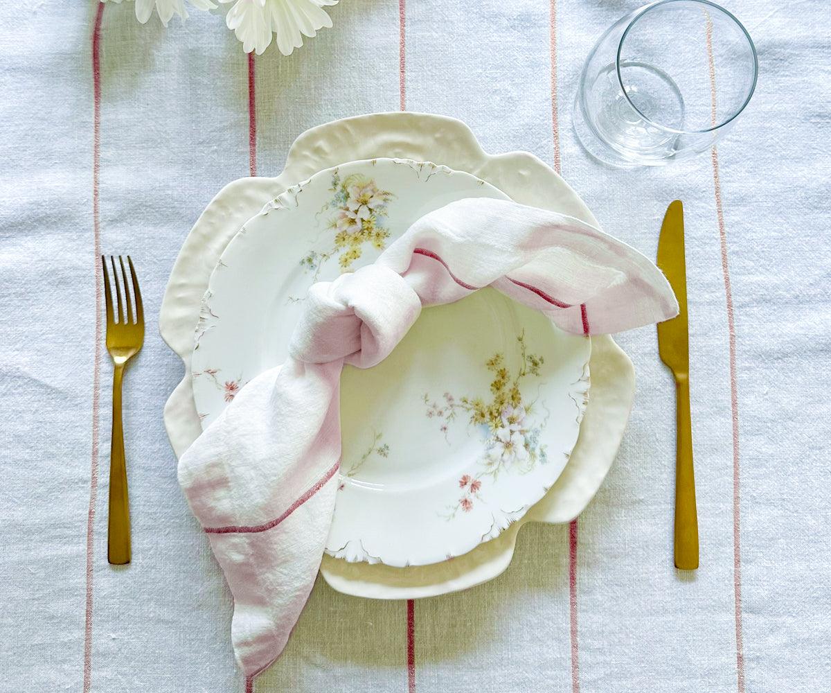 Metallic Thread Linen Napkins