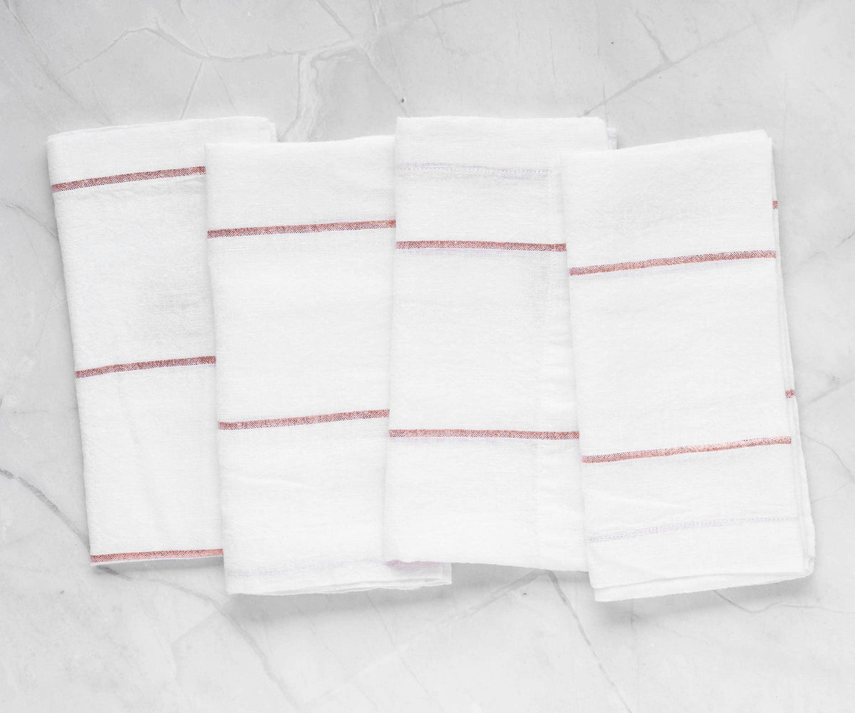 Metallic Thread Linen Napkins