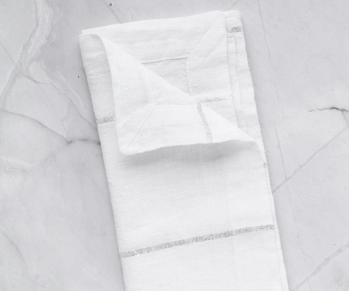 Metallic Thread Linen Napkins