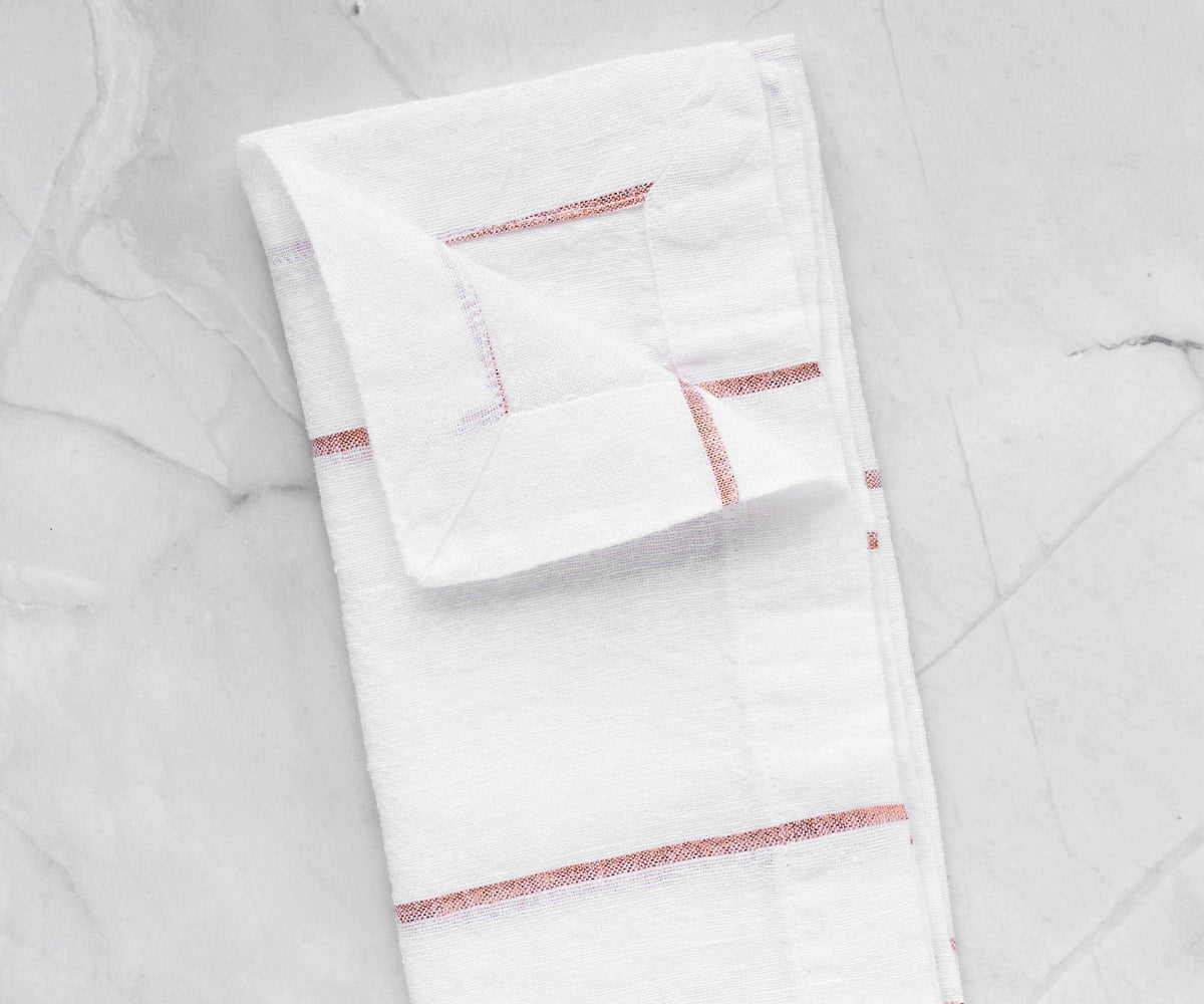 Metallic Thread Linen Napkins
