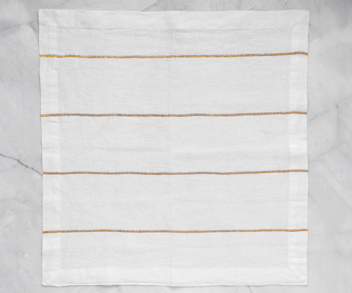 Metallic Thread Linen Napkins