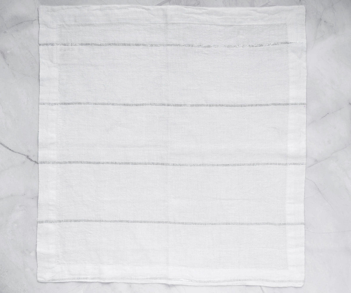 Metallic Thread Linen Napkins