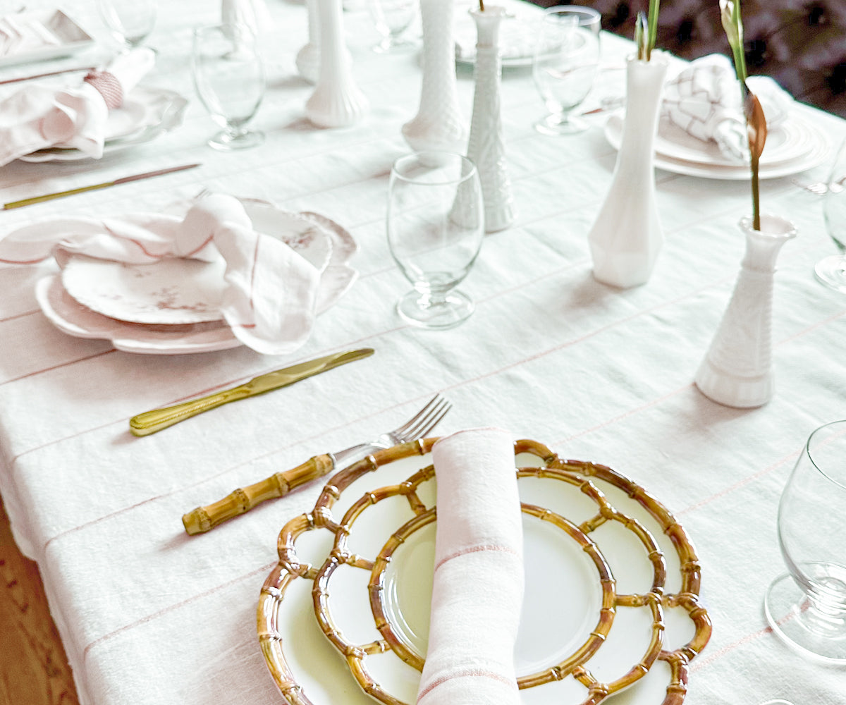 Metallic Thread Linen Napkins