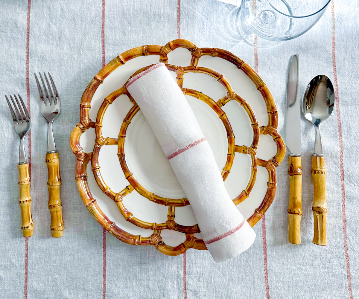 Metallic Thread Linen Napkins