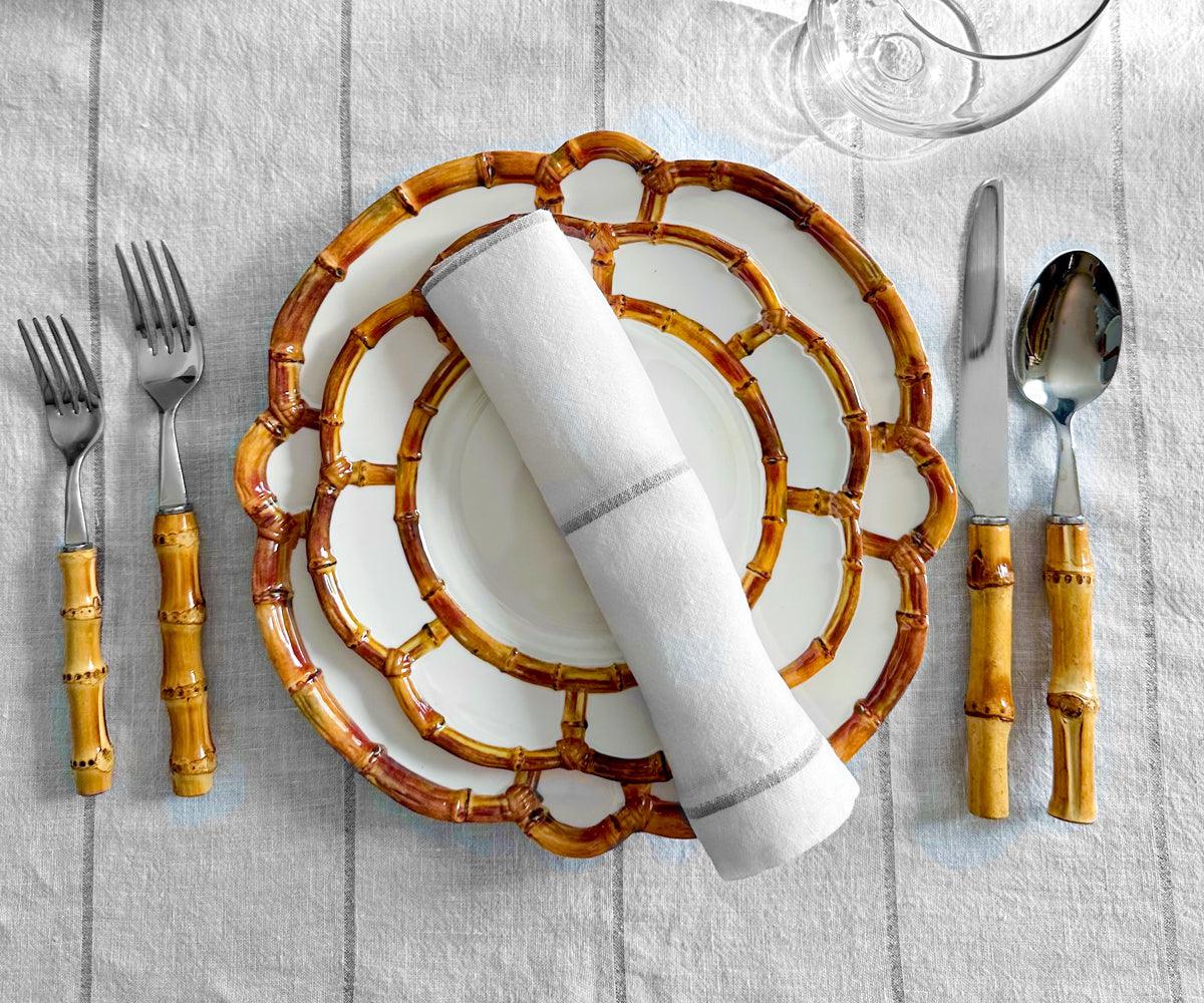 Metallic Thread Linen Napkins