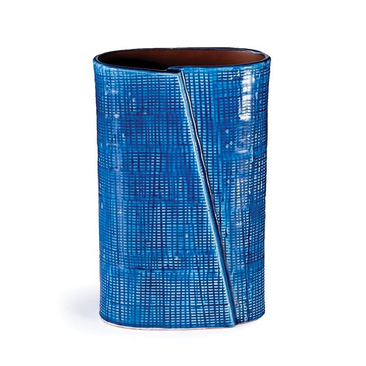 Linen Blue Vase
