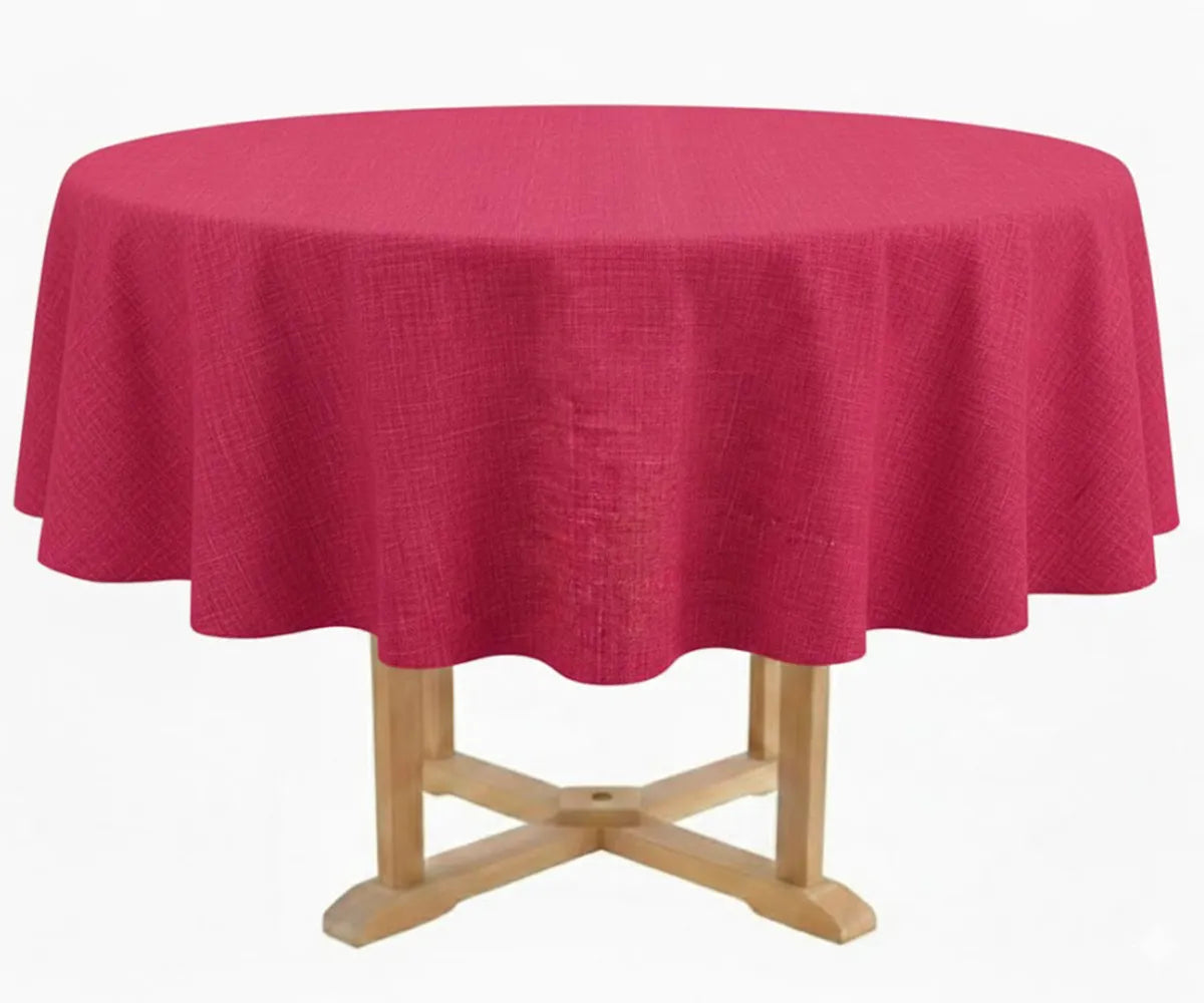 Linen Tablecloths Round - Cherry Red