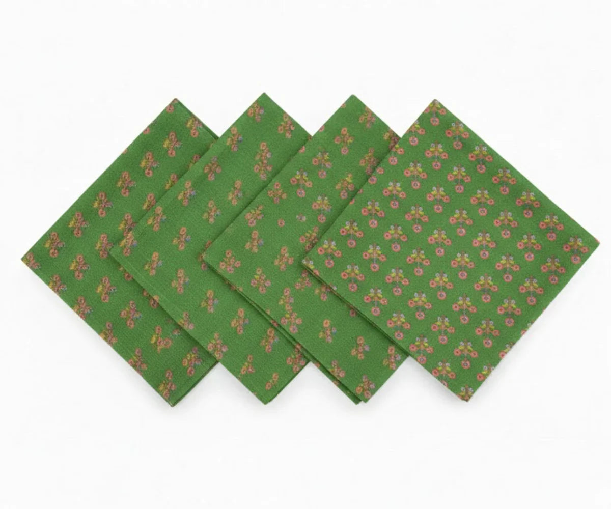 Green Block Print Napkins