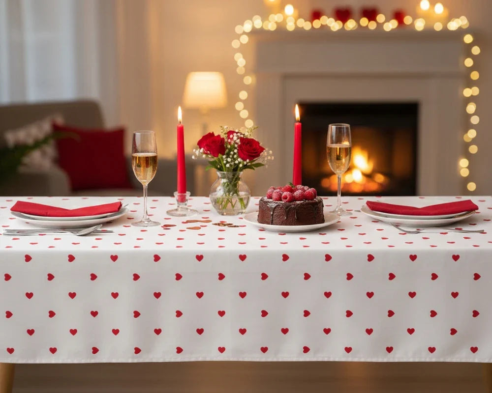 Heart Table Cover - Valentine's Day
