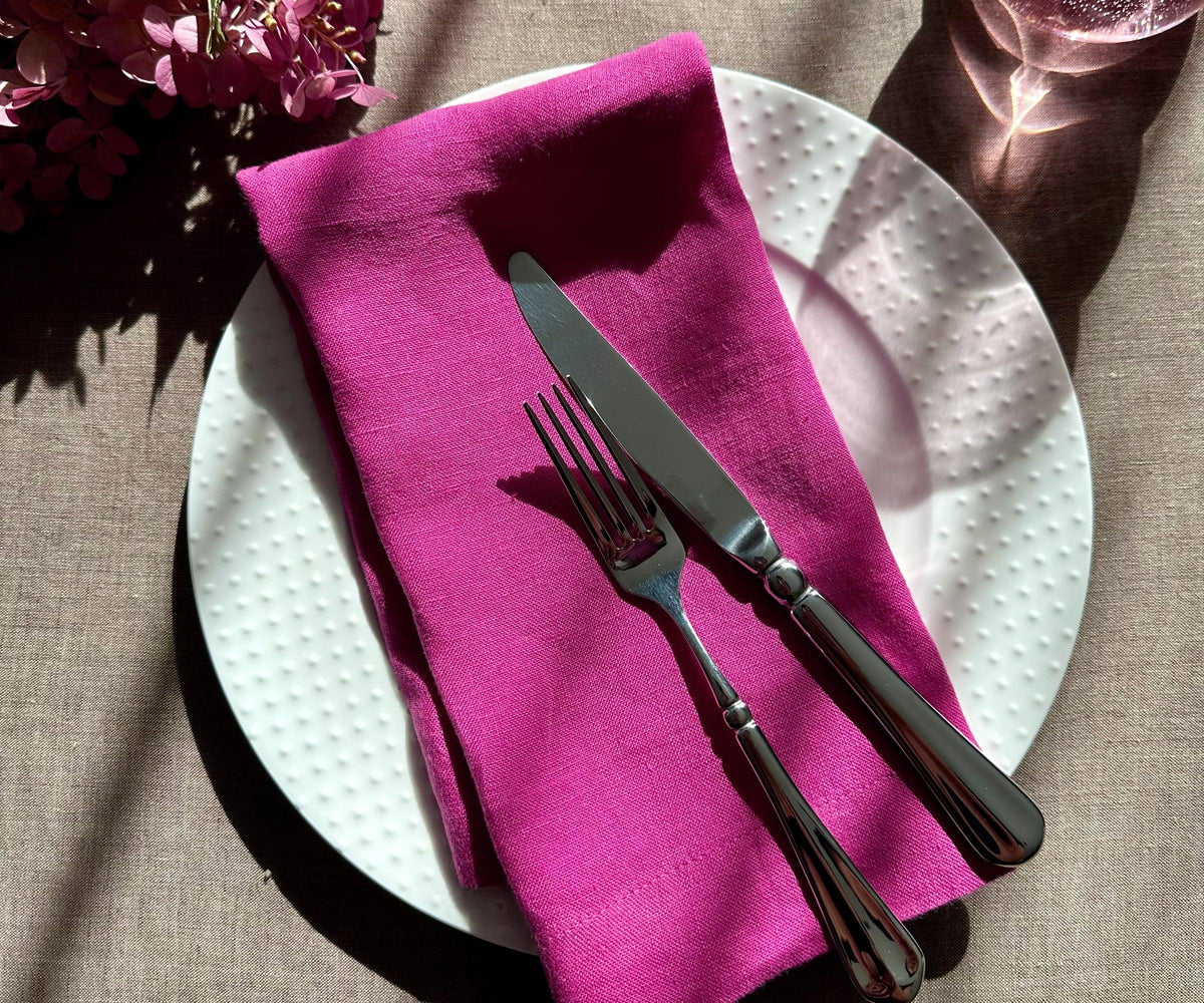 Pink Linen Napkins Set of 4