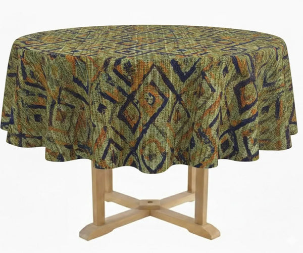 Round Block Print Tablecloths