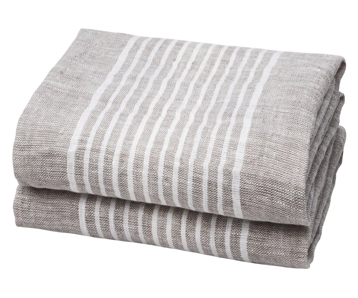 Striped Linen Tea Towels - Set of 2