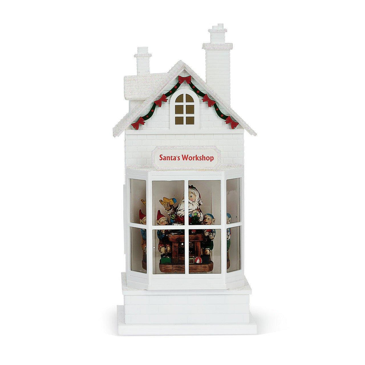 Lit Musical Store Scene Lantern Santa’s Workshop