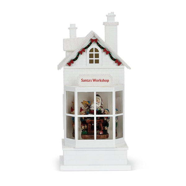 Lit Musical Store Scene Lantern Santa’s Workshop