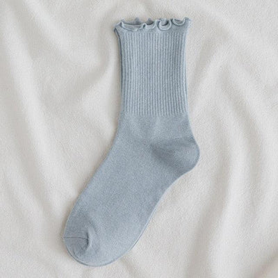 Little Flower Socks Girl's Socks Simple Solid Color Socks Women's Long Socks Kawaii Happy And Funny Breathable Socks For Women