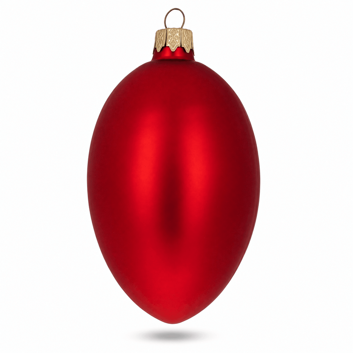Set of 6 Red Matte Glass Egg Ornaments 4 Inches